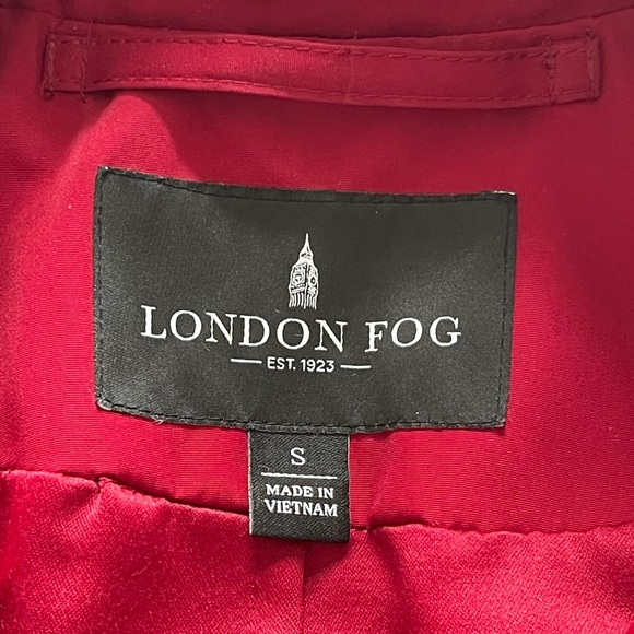 SOLD London Fog Single Breasted Red Trench Small - Picture 3 of 12